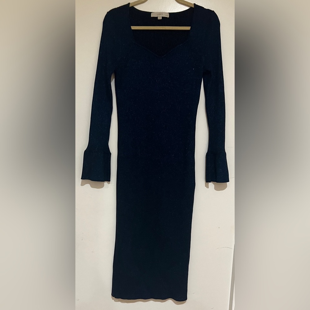 LOFT Midnight Blue Long Sleeve Dress